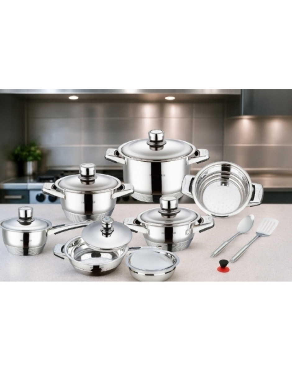 Batería de cocina de acero inoxidable 16 piezas 14