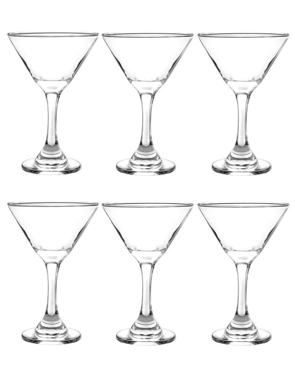 Copa para martini de vidrio 6 piezas Copa para martini de vidrio 6 piezas