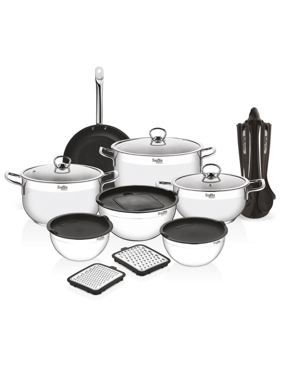 Batería de cocina deluxe de acero inoxidable 22 piezas Batería de cocina deluxe de acero inoxidable 22 piezas