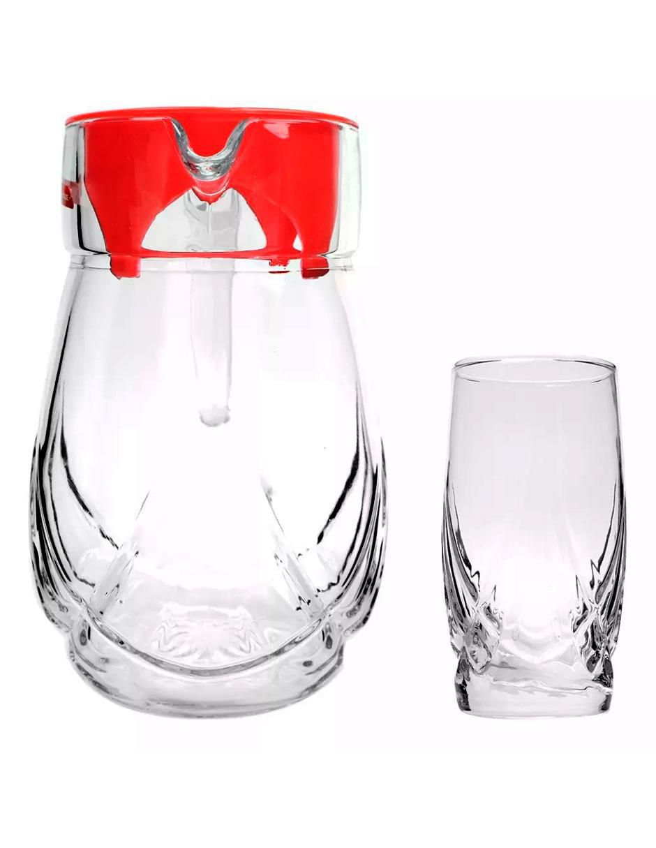 Set jarra y vasos de vidrio