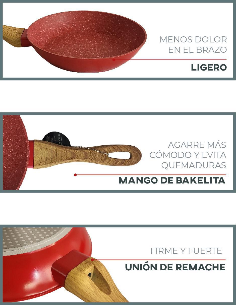 Set de sartenes de aluminio fundido 3 piezas 2