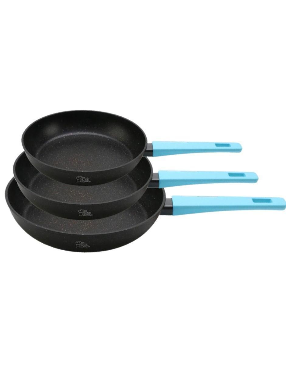 Set de sartenes Cooks Master Greblon de aluminio 3 piezas Set de sartenes Cooks Master Greblon de aluminio 3 piezas