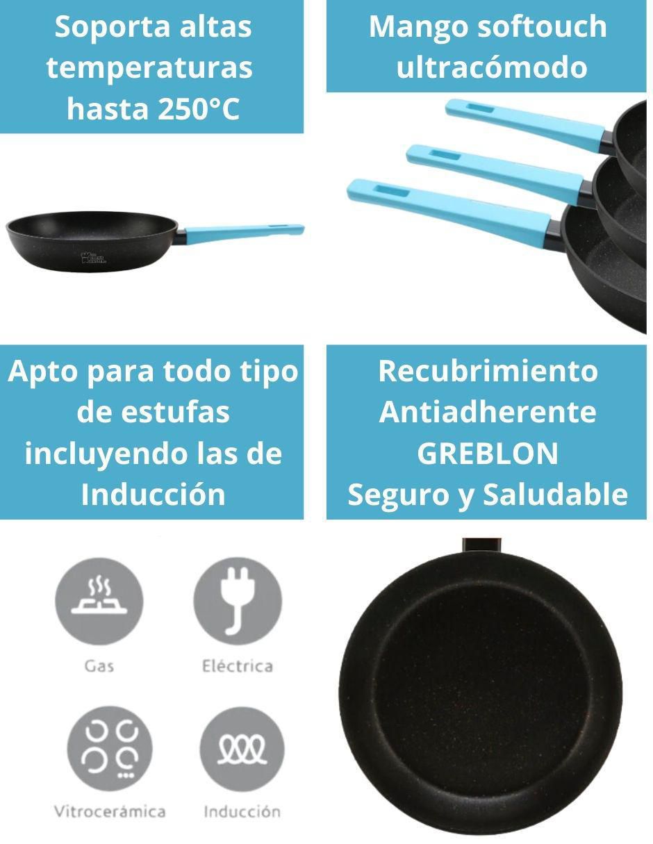 Set de sartenes Cooks Master Greblon de aluminio 3 piezas 5