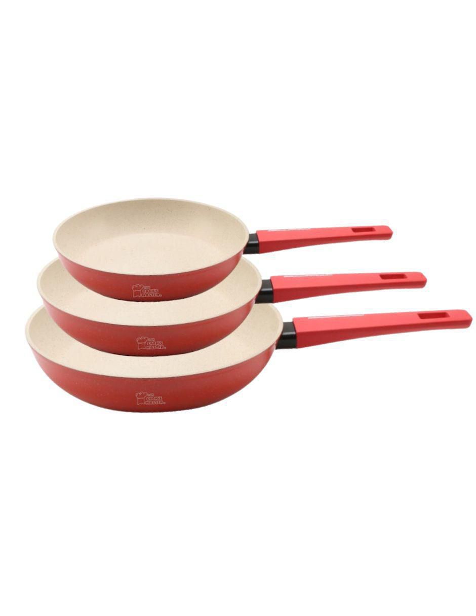 Set de sartenes Swiss Silver Marmol de aluminio 3 piezas