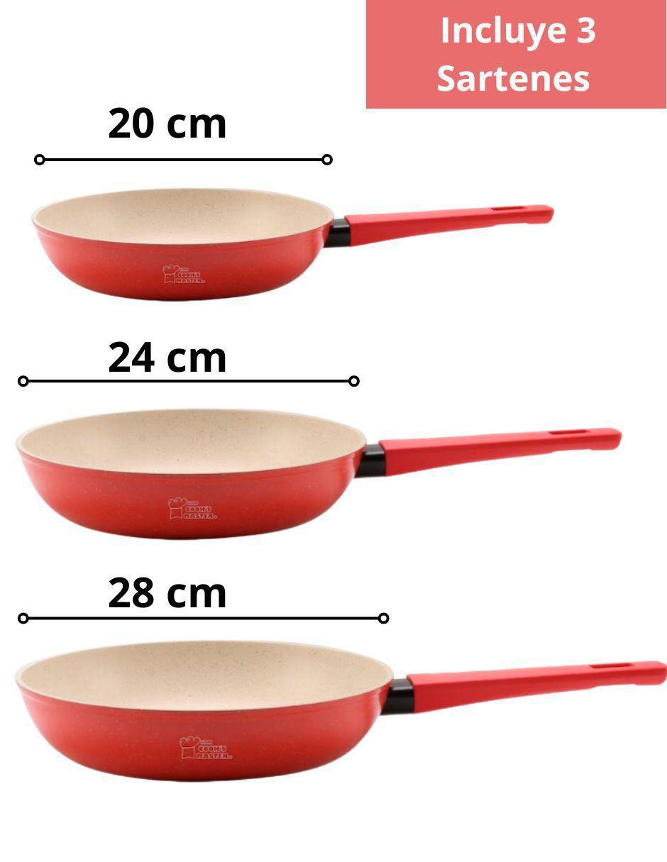 Set de sartenes Swiss Silver Marmol de aluminio 3 piezas 10