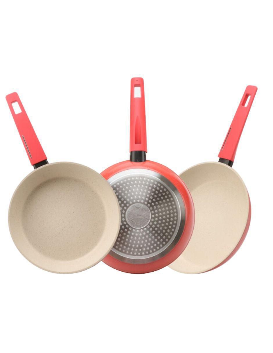 Set de sartenes Swiss Silver Marmol de aluminio 3 piezas 5