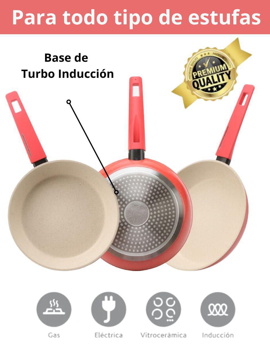Set de sartenes Swiss Silver Marmol de aluminio 3 piezas 8