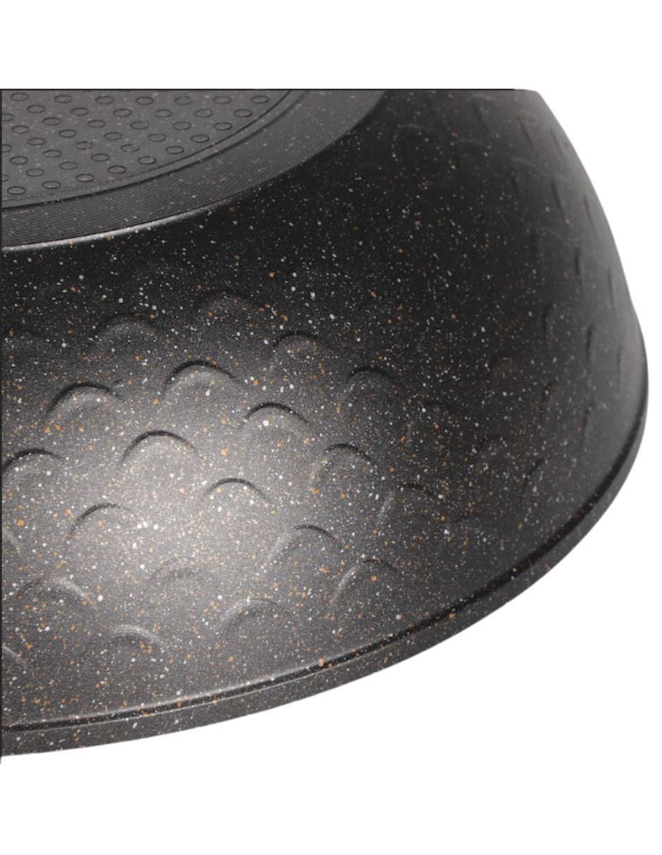 Sartén Wok con tapa Greblon de aluminio 4