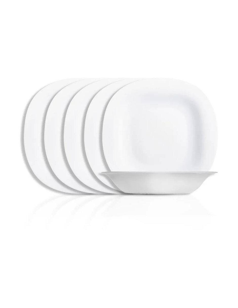 Plato sopa de vidrio 6 piezas 1