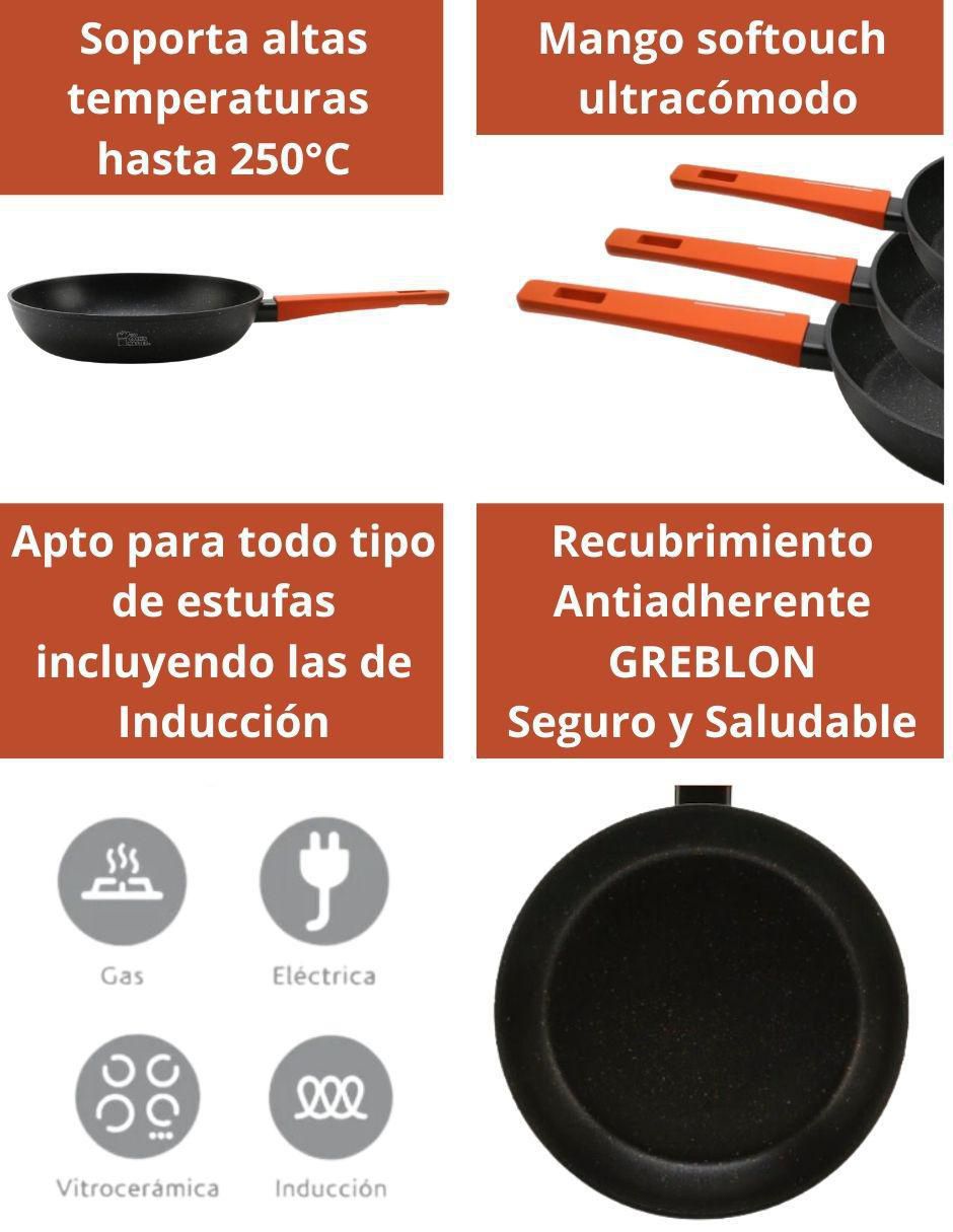 Set de sartenes Cooks Master Greblon de aluminio 3 piezas 5