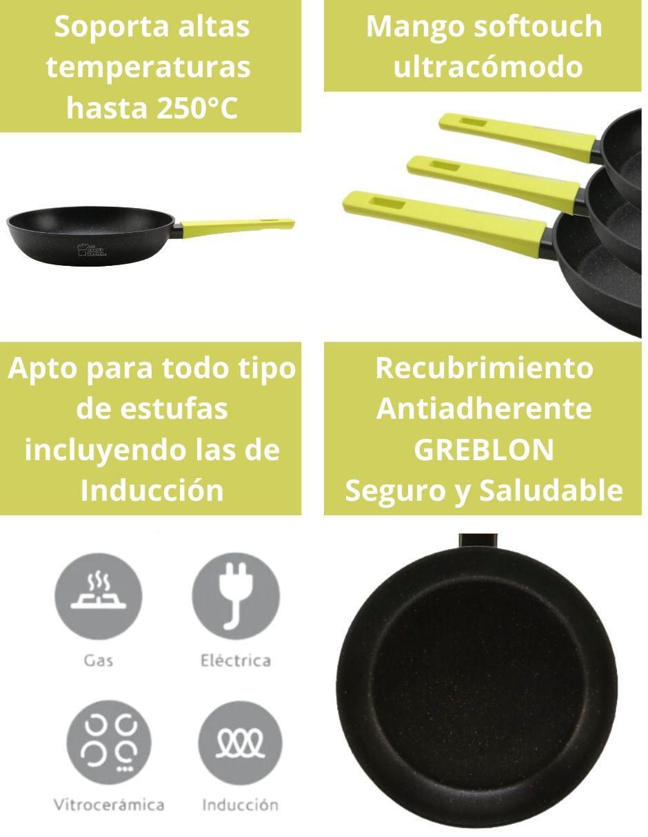 Set de sartenes Cooks Master Greblon de aluminio 3 piezas 5