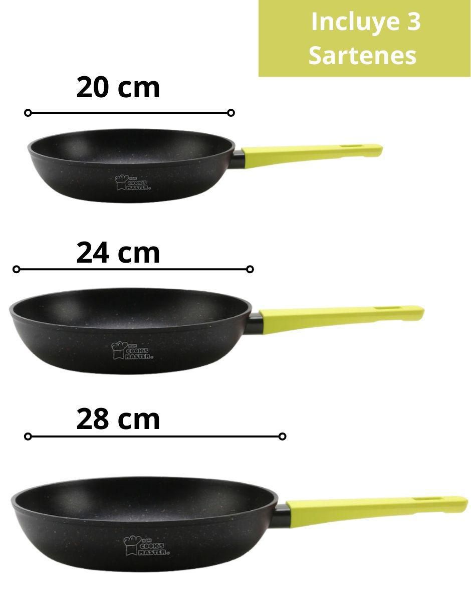 Set de sartenes Cooks Master Greblon de aluminio 3 piezas 8