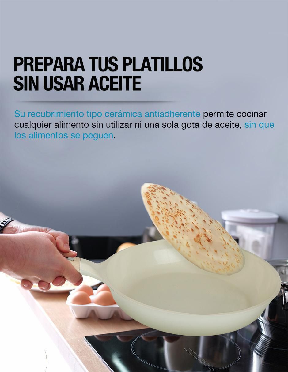 Batería de cocina Cairo de cerámica antiadherente cerámica 10 piezas 5