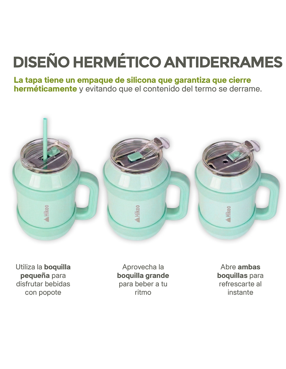 Termo doble pared de acero inoxidable con tapa a presión 1.5 L