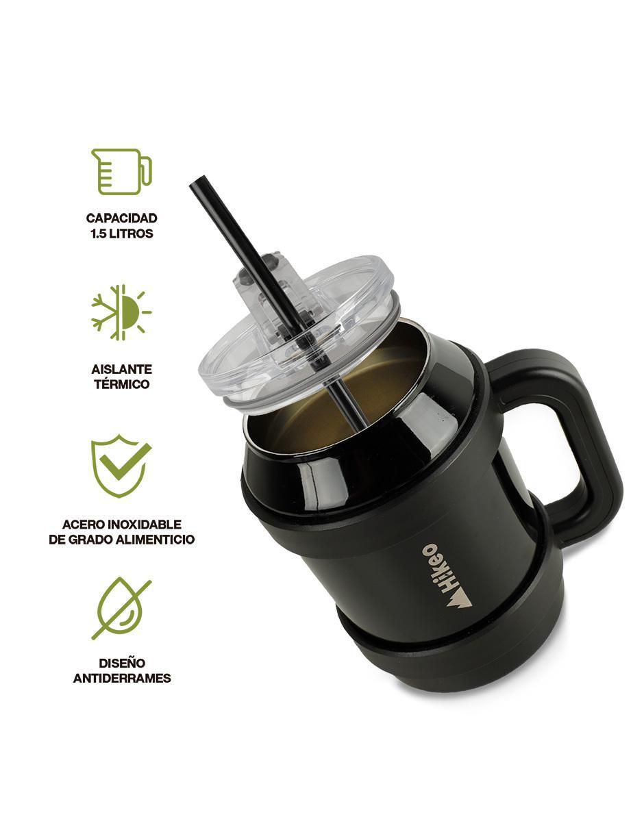 Termo doble pared de acero inoxidable con tapa a presión 1.5 L 7