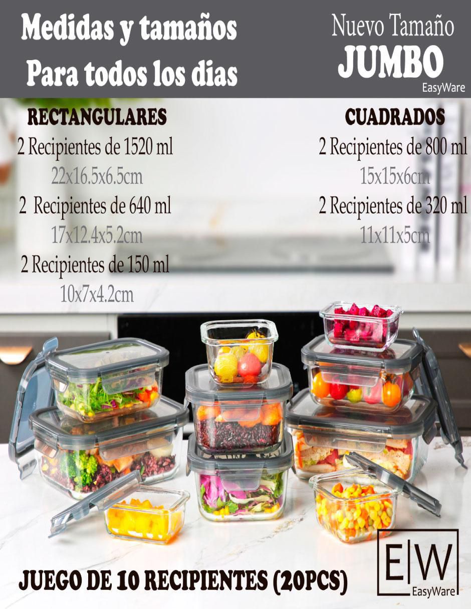 Set contenedores JUMBO 0-0-0 de Vidrio y plástico 20 piezas piezas 3