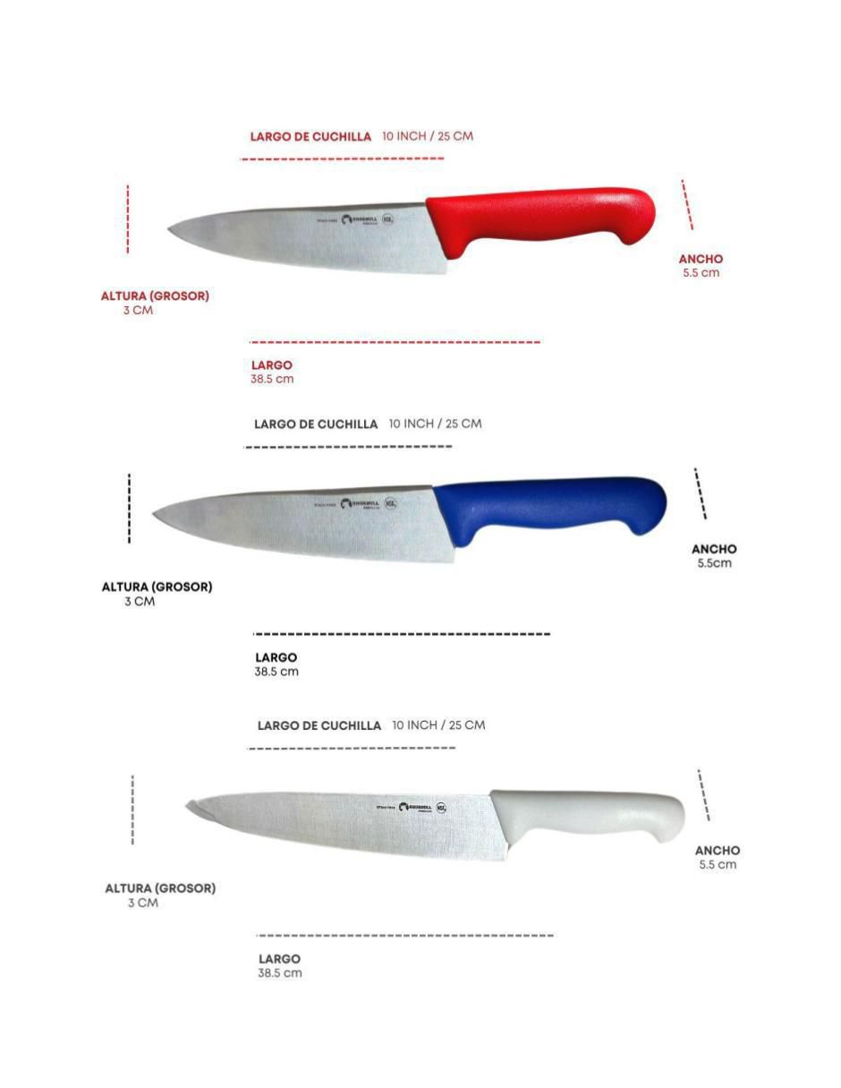 Set de cuchillos para chef 3 piezas