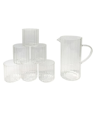 Set jarra y vasos de vidrio Kitchen Lab