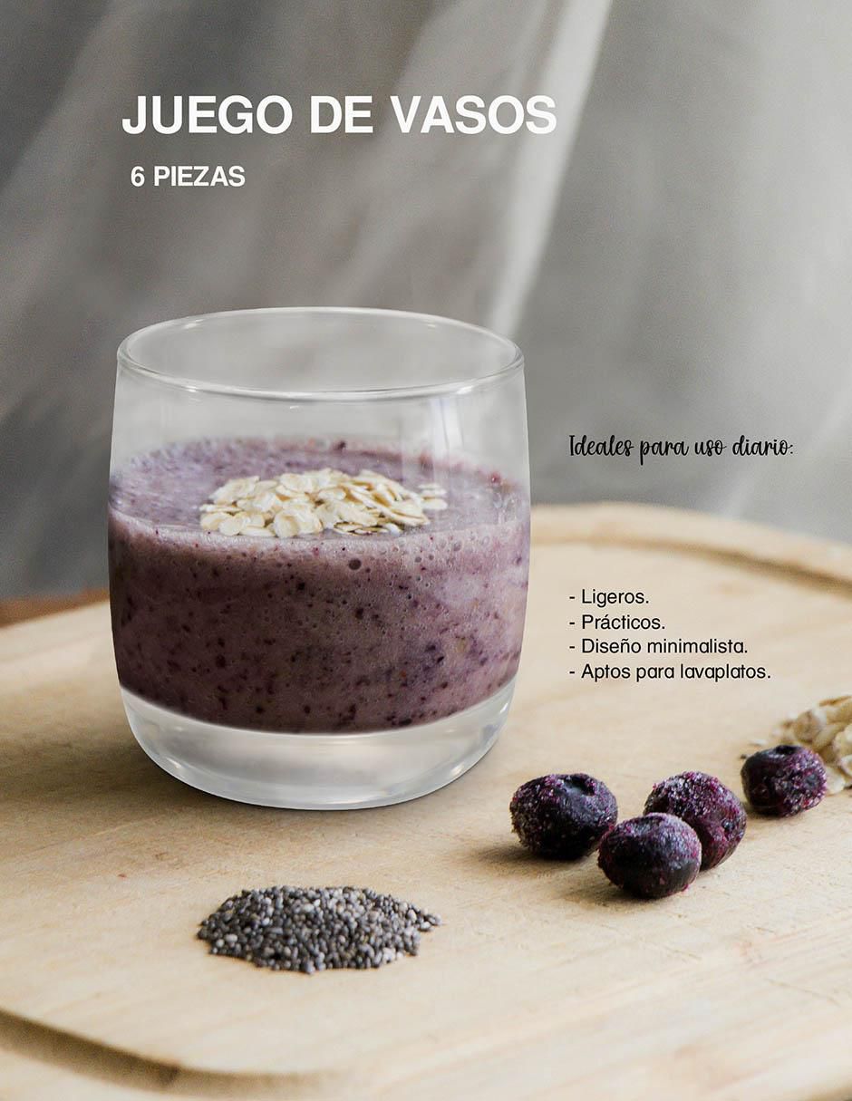 Set de vasos para agua de vidrio con 6 piezas 2