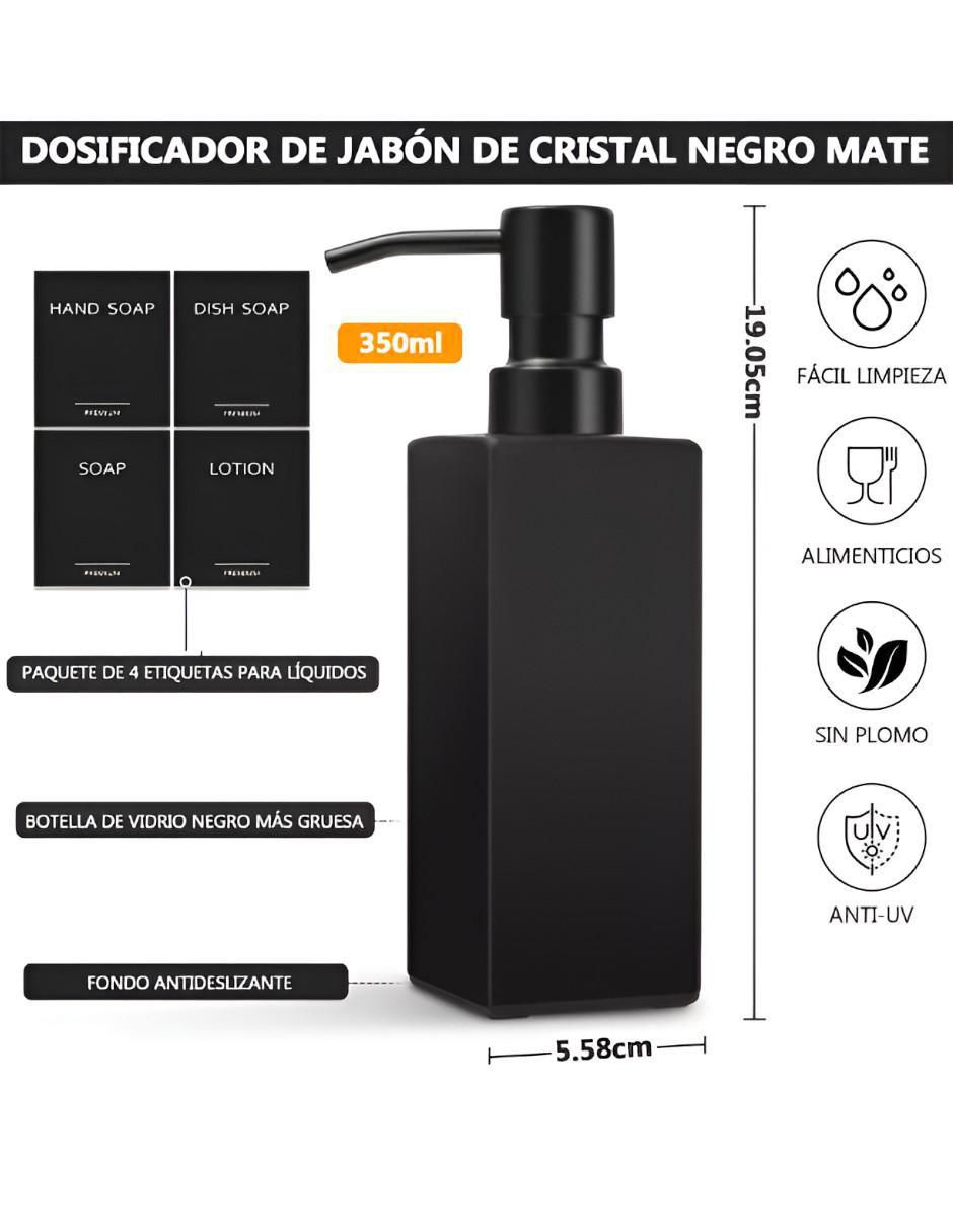 Set dosificador de jabón convencional Wünd de vidrio
