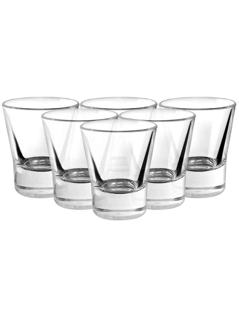 Set de vasos tequileros Serie V de vidrio con 6 piezas