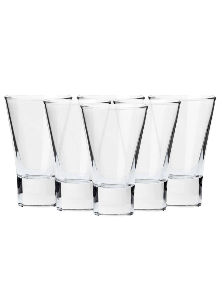 Set de vasos tequileros Serie V de vidrio con 6 piezas Set de vasos tequileros Serie V de vidrio con 6 piezas