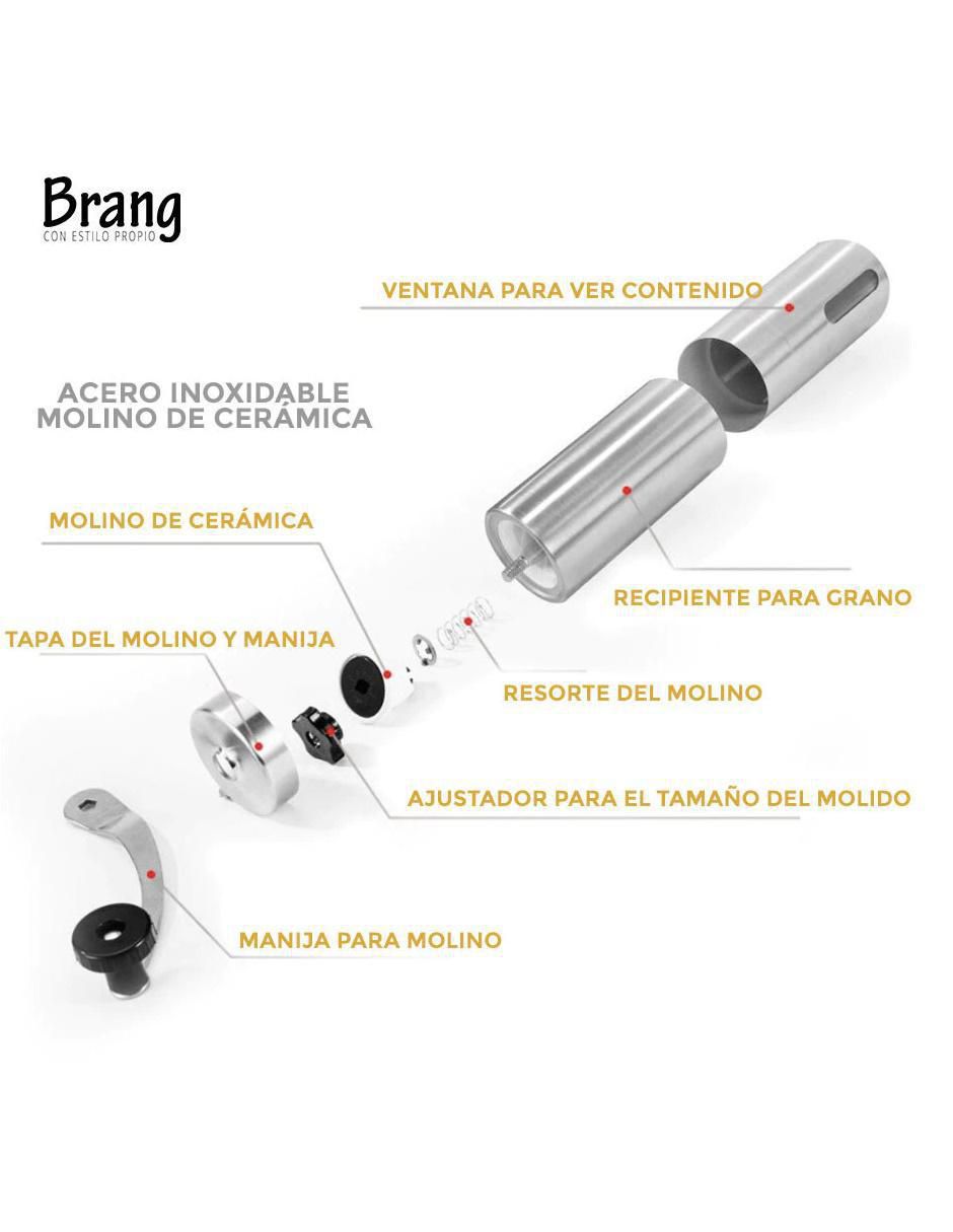 Molino para café Brang de acero inoxidable