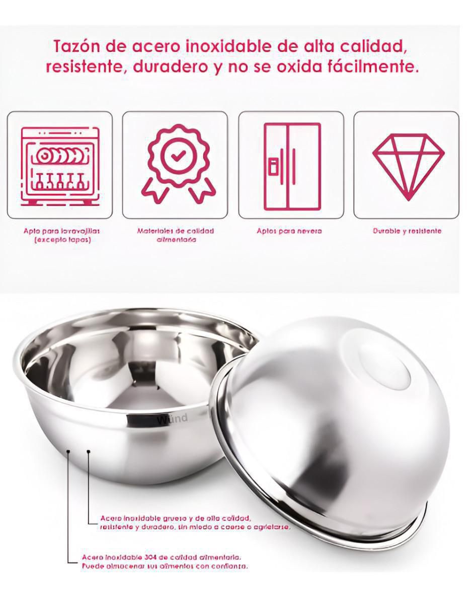 Set bowl 7 piezas de acero inoxidable 2