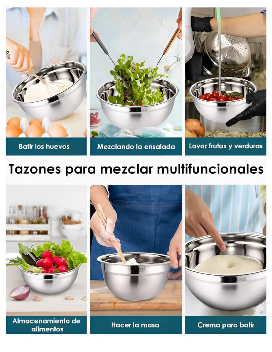 Set bowl 7 piezas de acero inoxidable 3