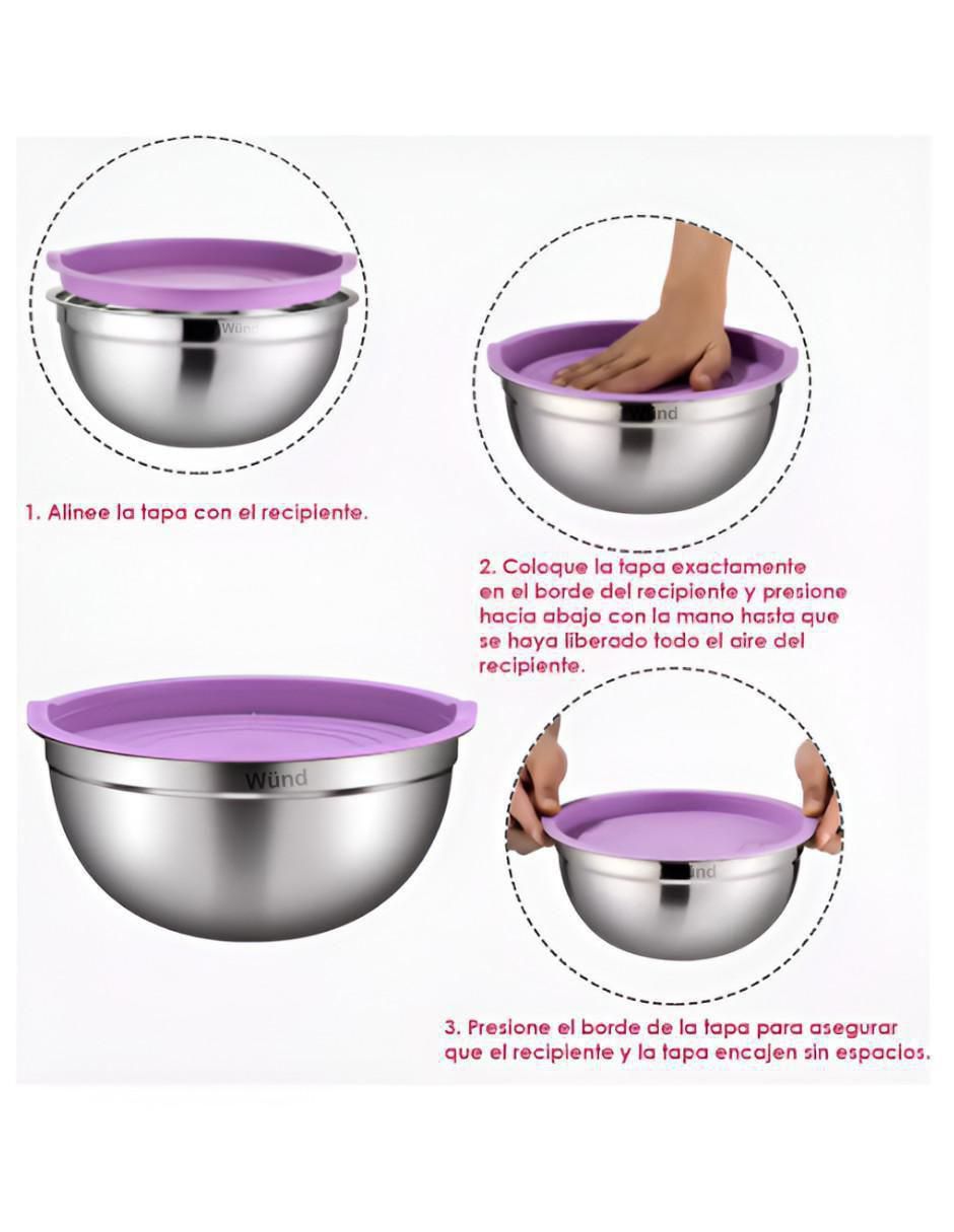 Set bowl 7 piezas de acero inoxidable 4