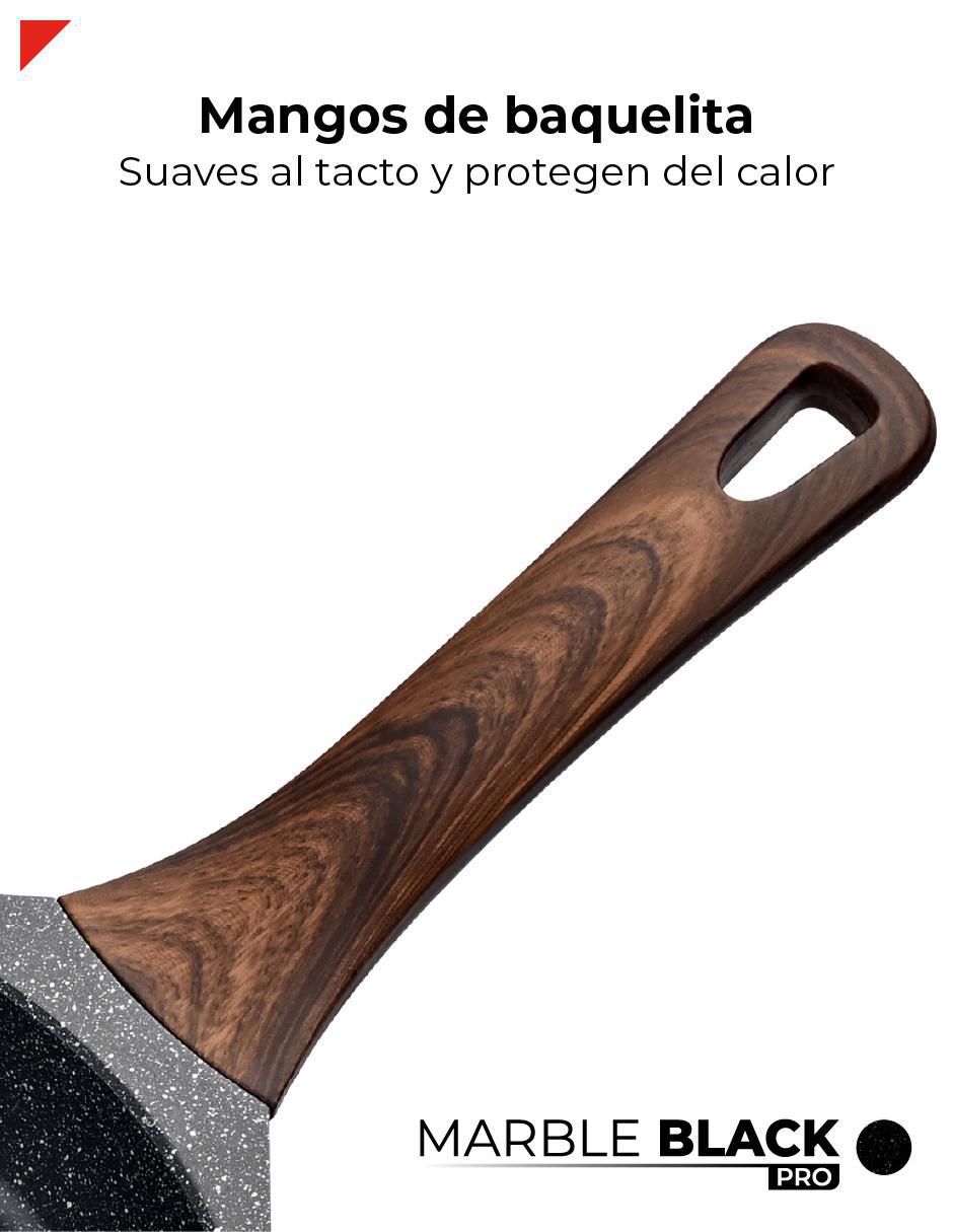 Set de sartenes Marble Black Pro de aluminio fundido 2 piezas 7