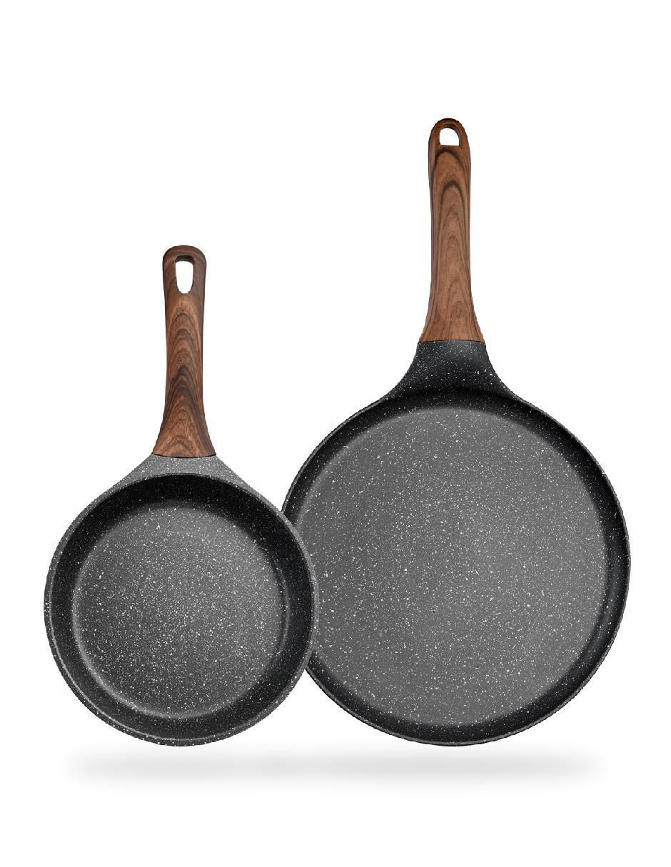 Set de sartenes Marble Black Pro de titanio 2 piezas Set de sartenes Marble Black Pro de titanio 2 piezas