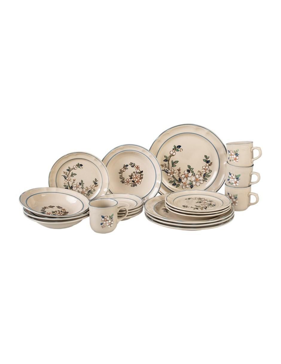 Vajilla cerrada victoria de porcelana para 4 personas