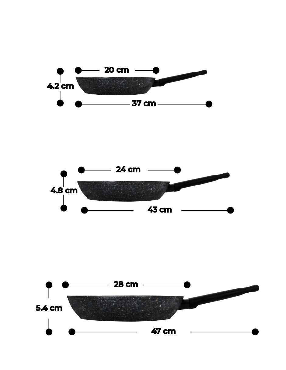 Set de sartenes Love Cook de aluminio anodizado 6