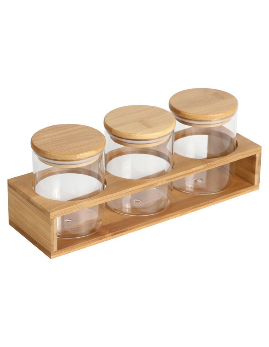 Set frasco de almacenamiento de vidrio hermético Set frasco de almacenamiento de vidrio hermético