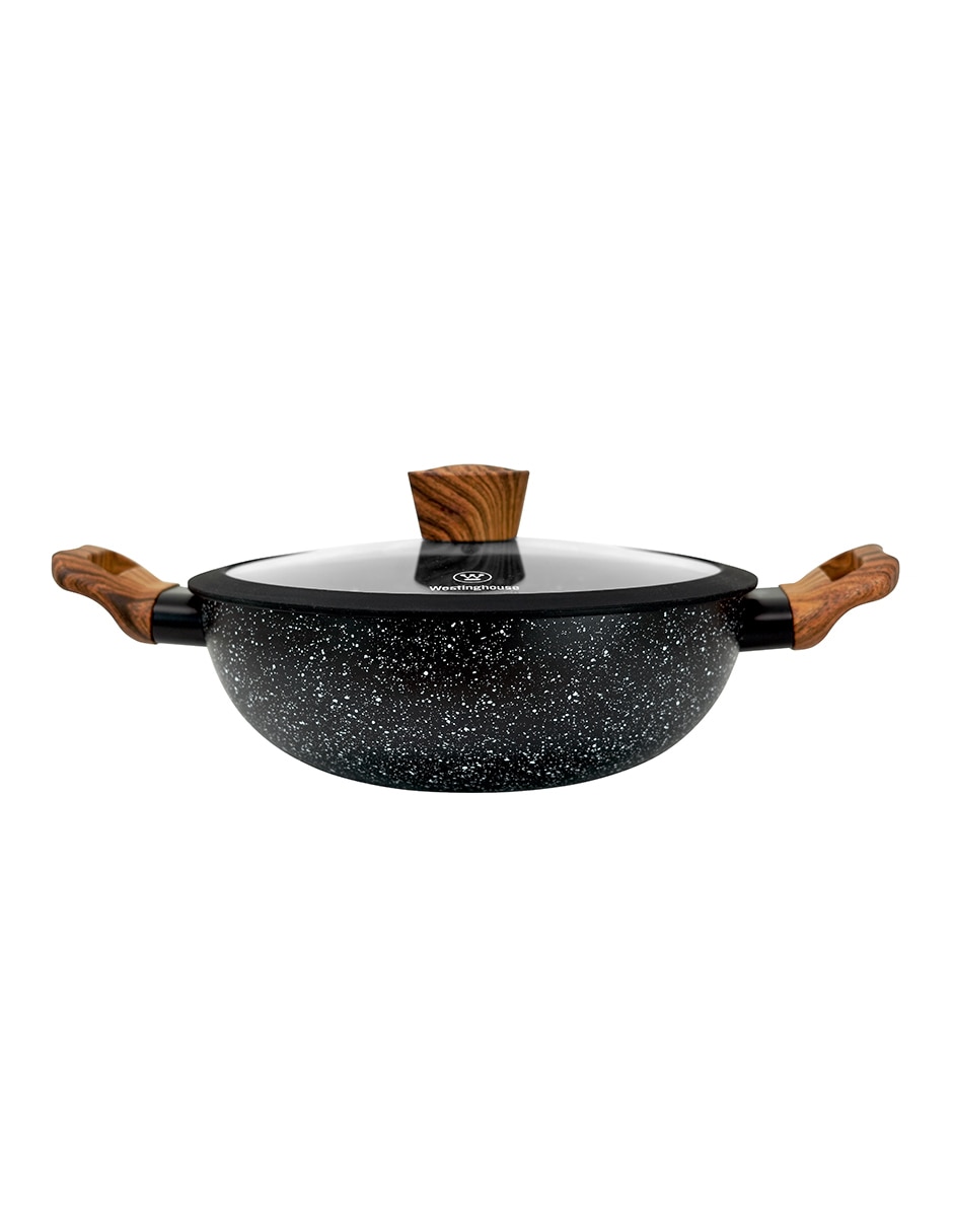Sartén Wok con tapa de aluminio forjado