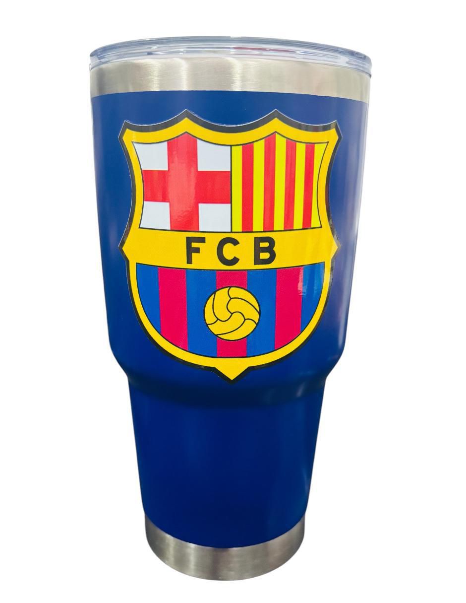 Termo de acero inoxidable Messi Barcelona Collection con tapa push pull 887 ml