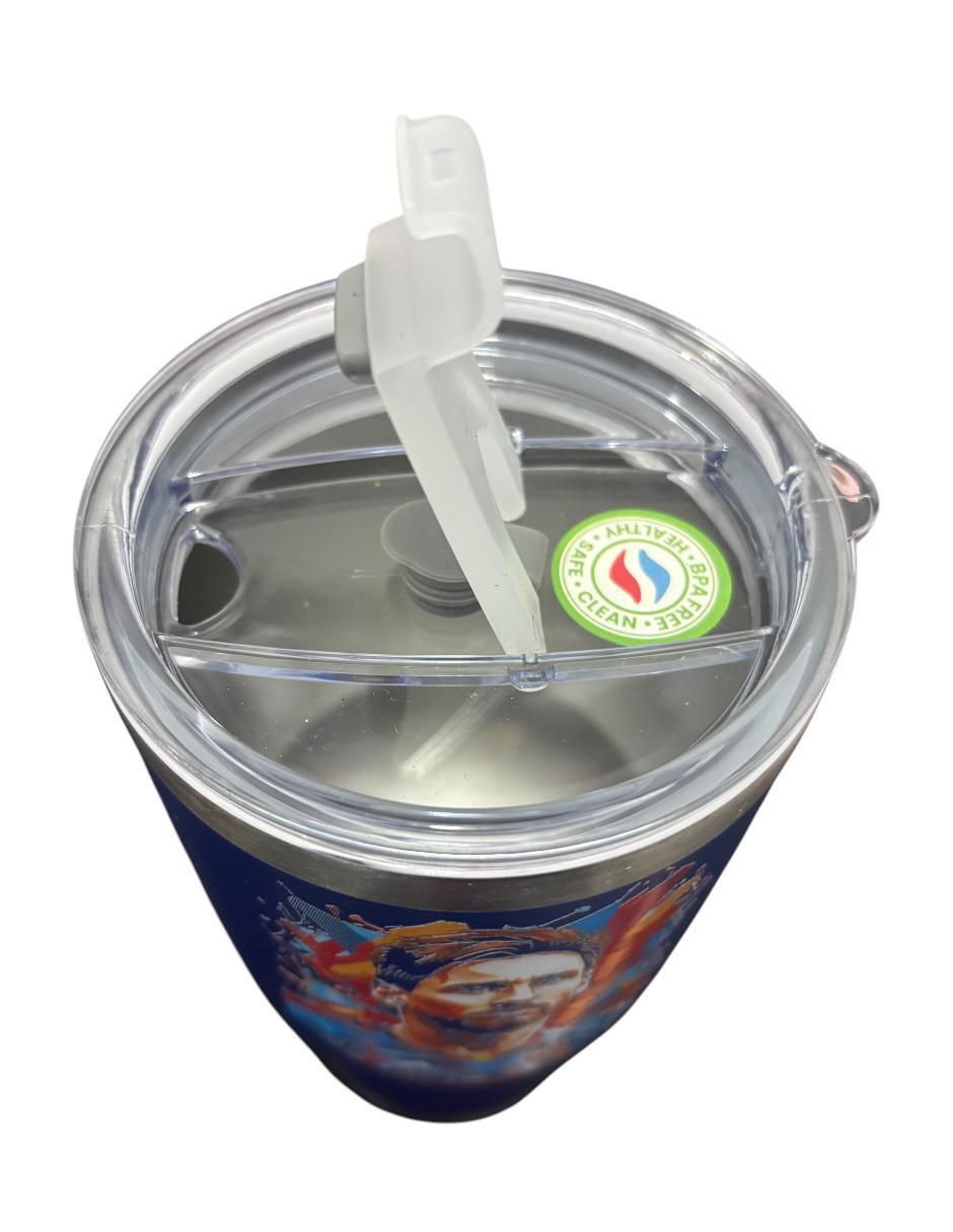 Termo de acero inoxidable Messi Barcelona Collection con tapa push pull 887 ml