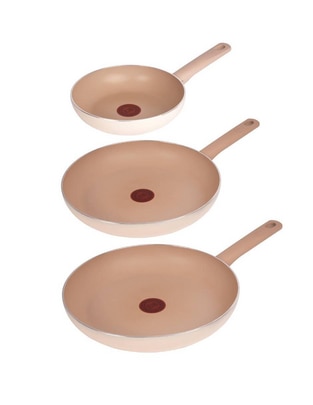 Set de sartenes T-Fal Trendy Titanium de aluminio 3 piezas