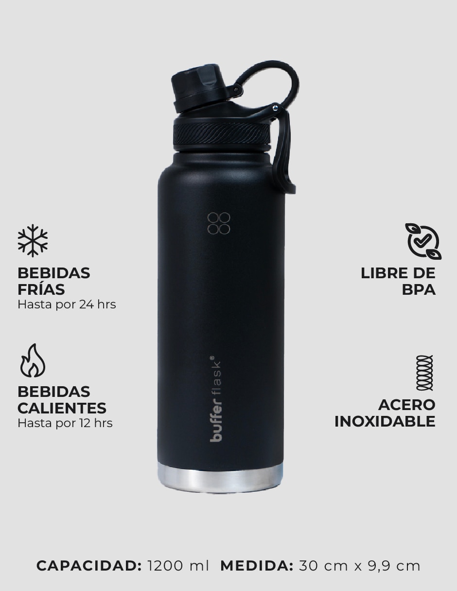 Termo buffer "de" acero inoxidable flask "con tapa" rosca