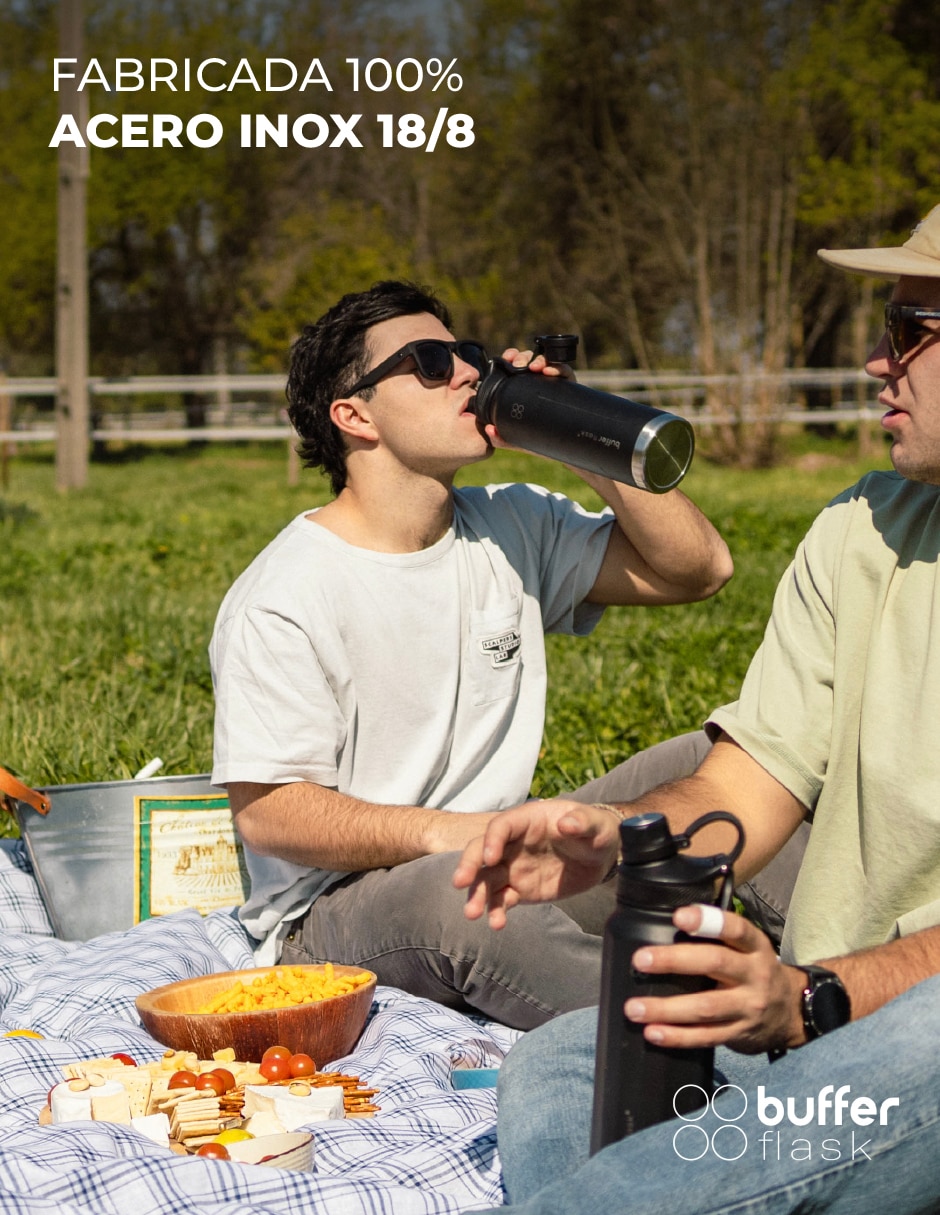 Termo buffer "de" acero inoxidable flask "con tapa" rosca