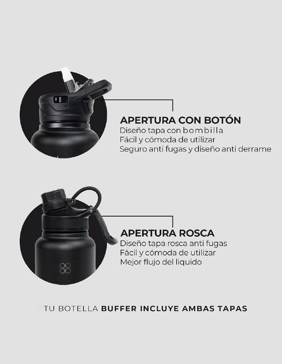 Termo buffer "de" acero inoxidable flask "con tapa" rosca