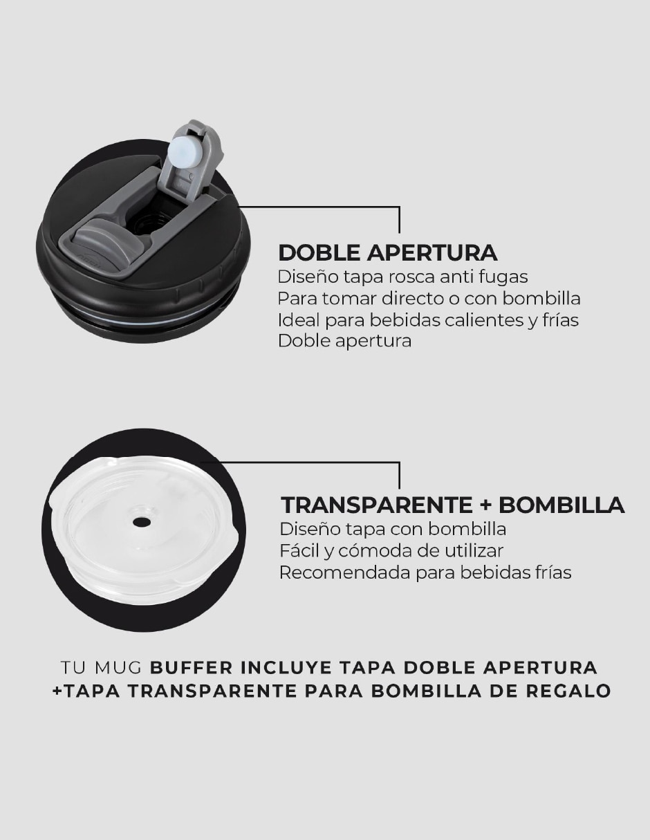Termo de acero inoxidable con tapa rosca 2