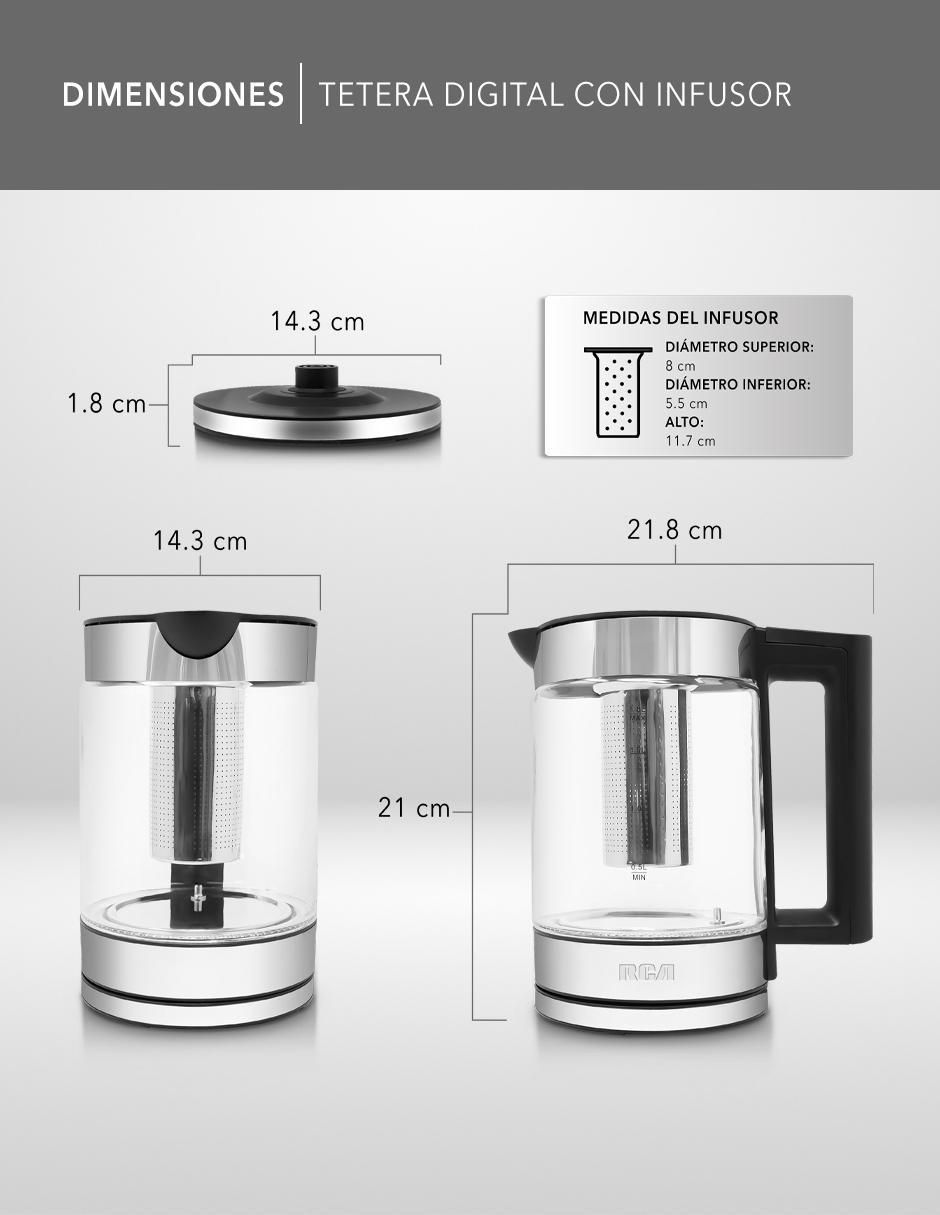 Tetera infusora Rca de acero inoxidable