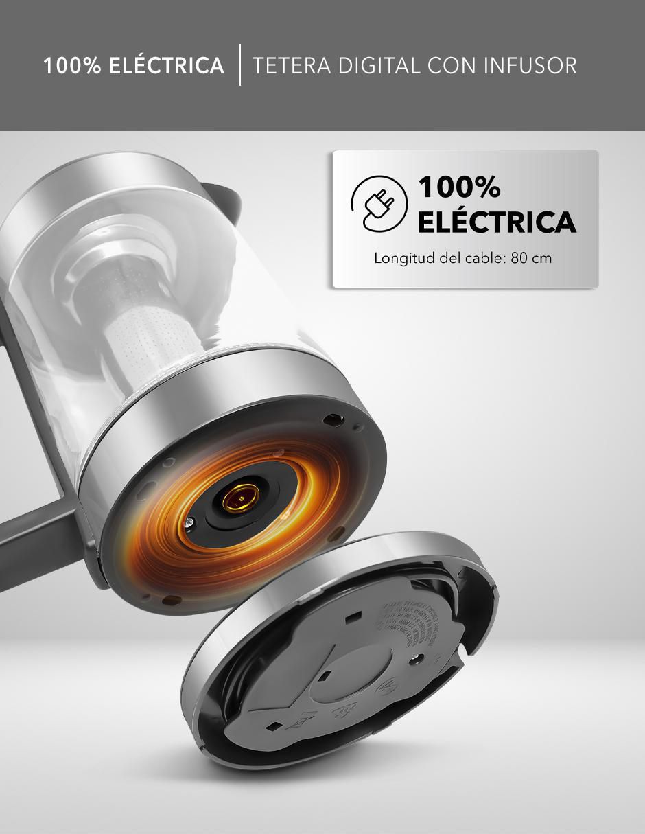 Tetera infusora Rca de acero inoxidable