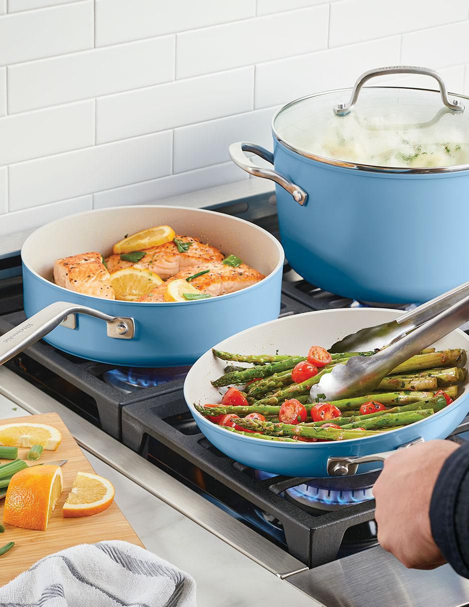 Batería de cocina 84815 de aluminio anodizado antiadherente cerámica 10 piezas 6