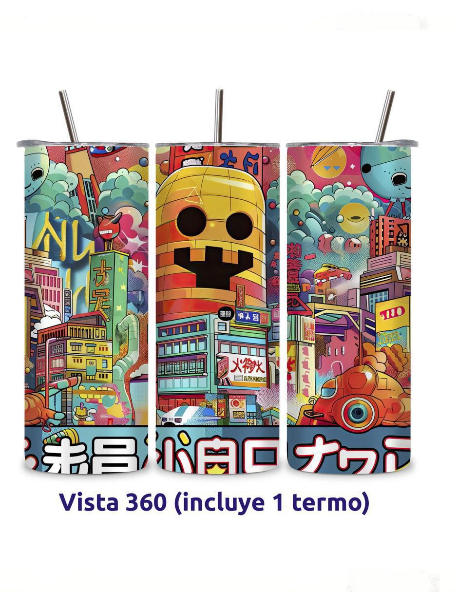 Termo de acero inoxidable Korean con tapa a presión 2