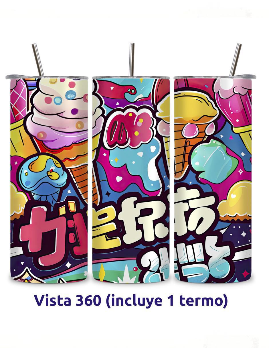 Termo de acero inoxidable Korean con tapa a presión 2