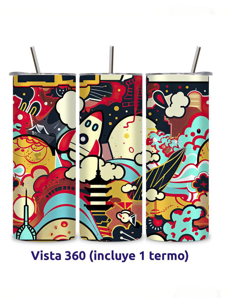 Termo de acero inoxidable Korean con tapa a presión 2