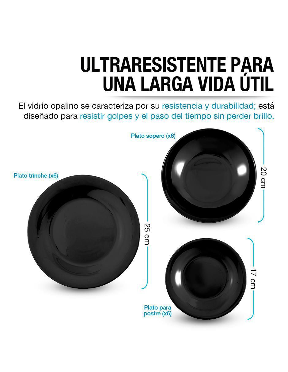 Vajilla cerrada opal de porcelana para 6 personas 3